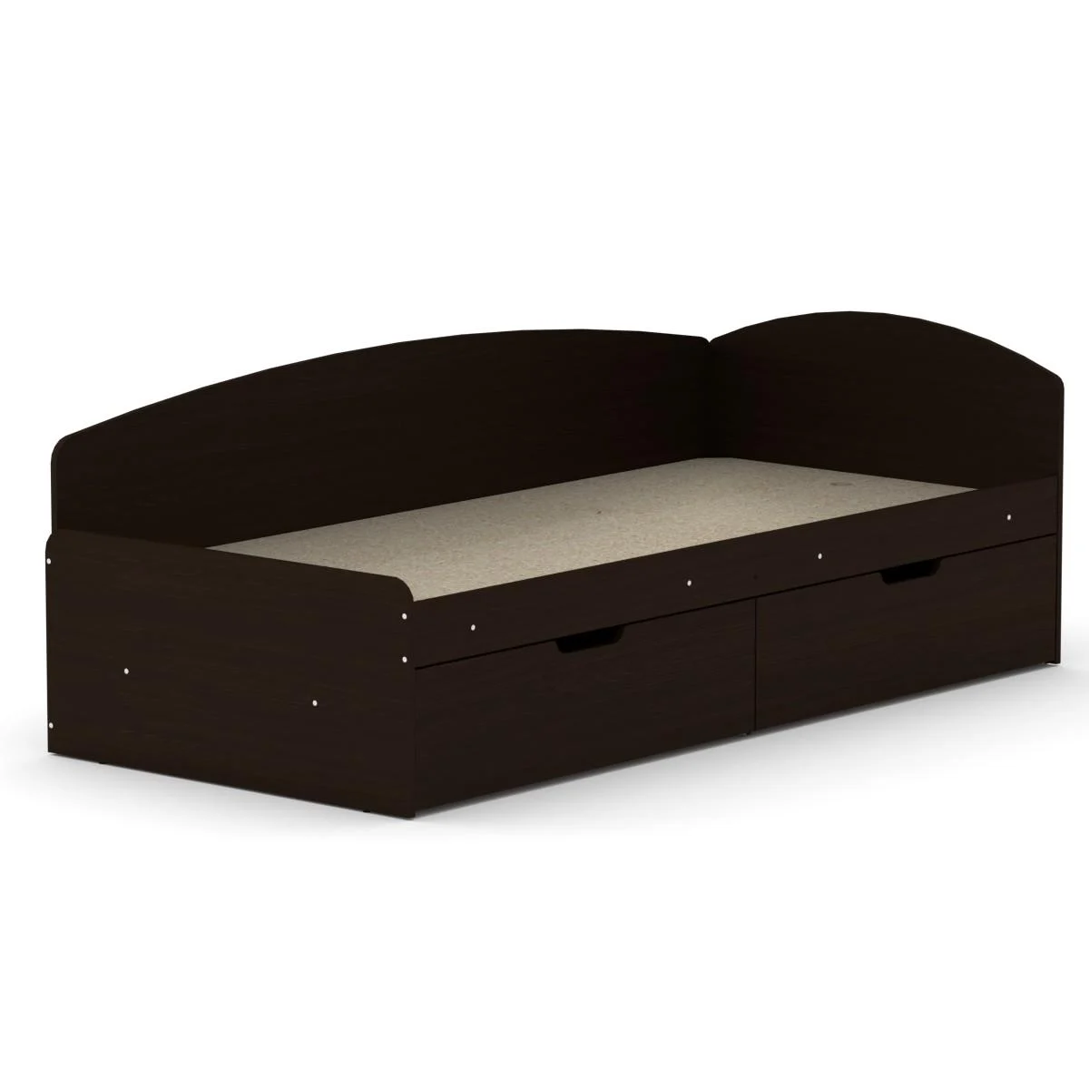 Ліжко односпальне з двома шухлядами Компаніт 90+2С Венге темний